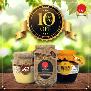 Combo Offers Vedic A2 Ghee + Kerala Wild Forest Honey + Kadha with 10% Off